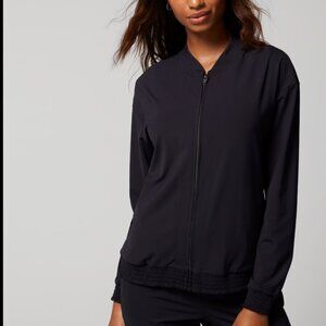 SOMA WKND Bomber Tech Knit Navy Jacket WMNS Large